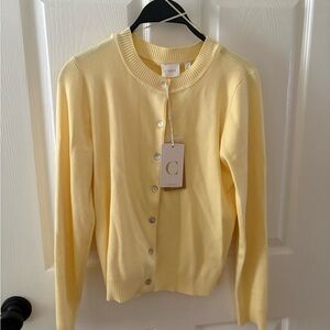 Cyrus Soft Yellow Button-Up Cardigan